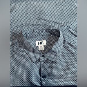 Harbor Bay Men's (Navy Patterned) Short Sleeve ButtonUp (3XLT)
